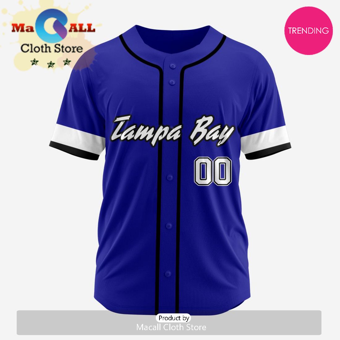 NHL Tampa Bay Lightning Custom Baseball Jersey Design