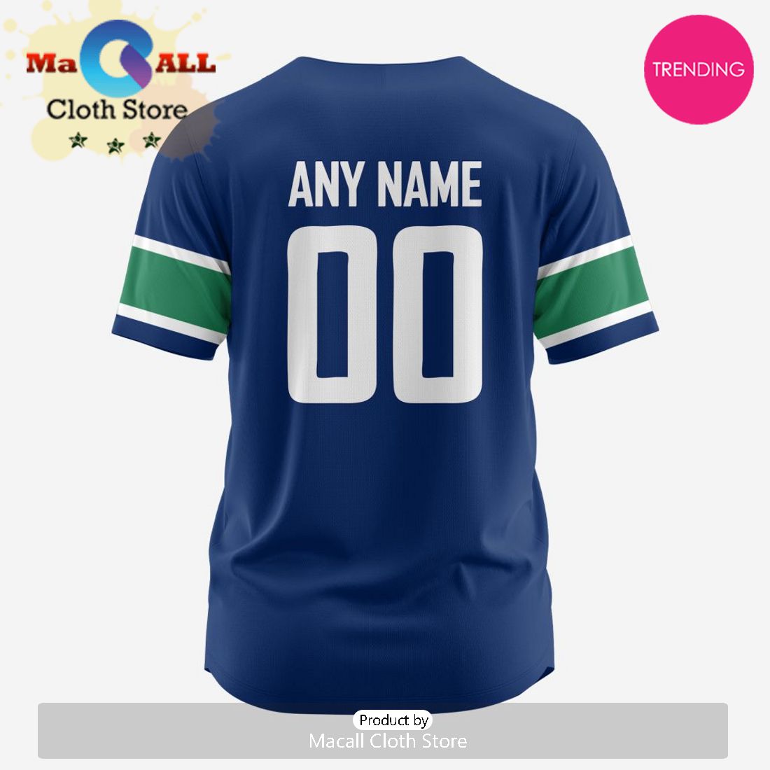 NHL Vancouver Canucks Custom Baseball Jersey Design