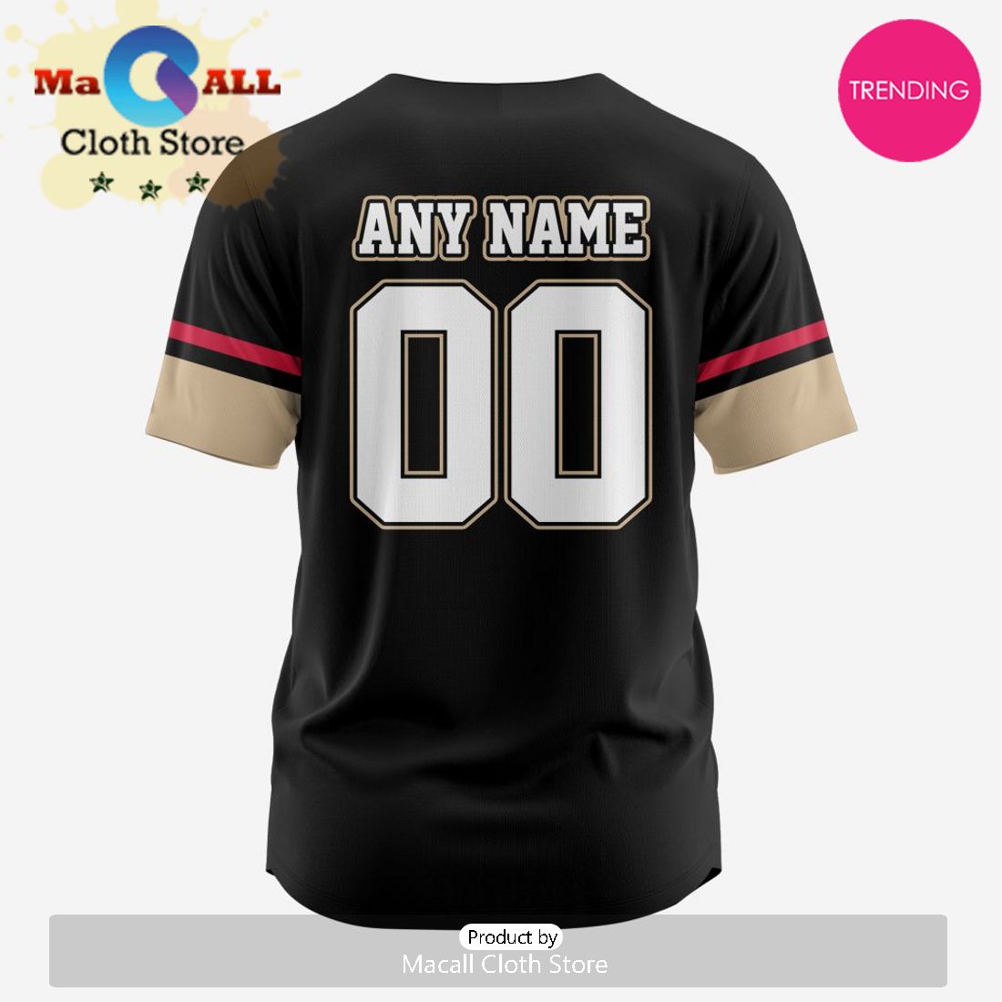 NHL Vegas Golden Knights Custom Baseball Jersey Design
