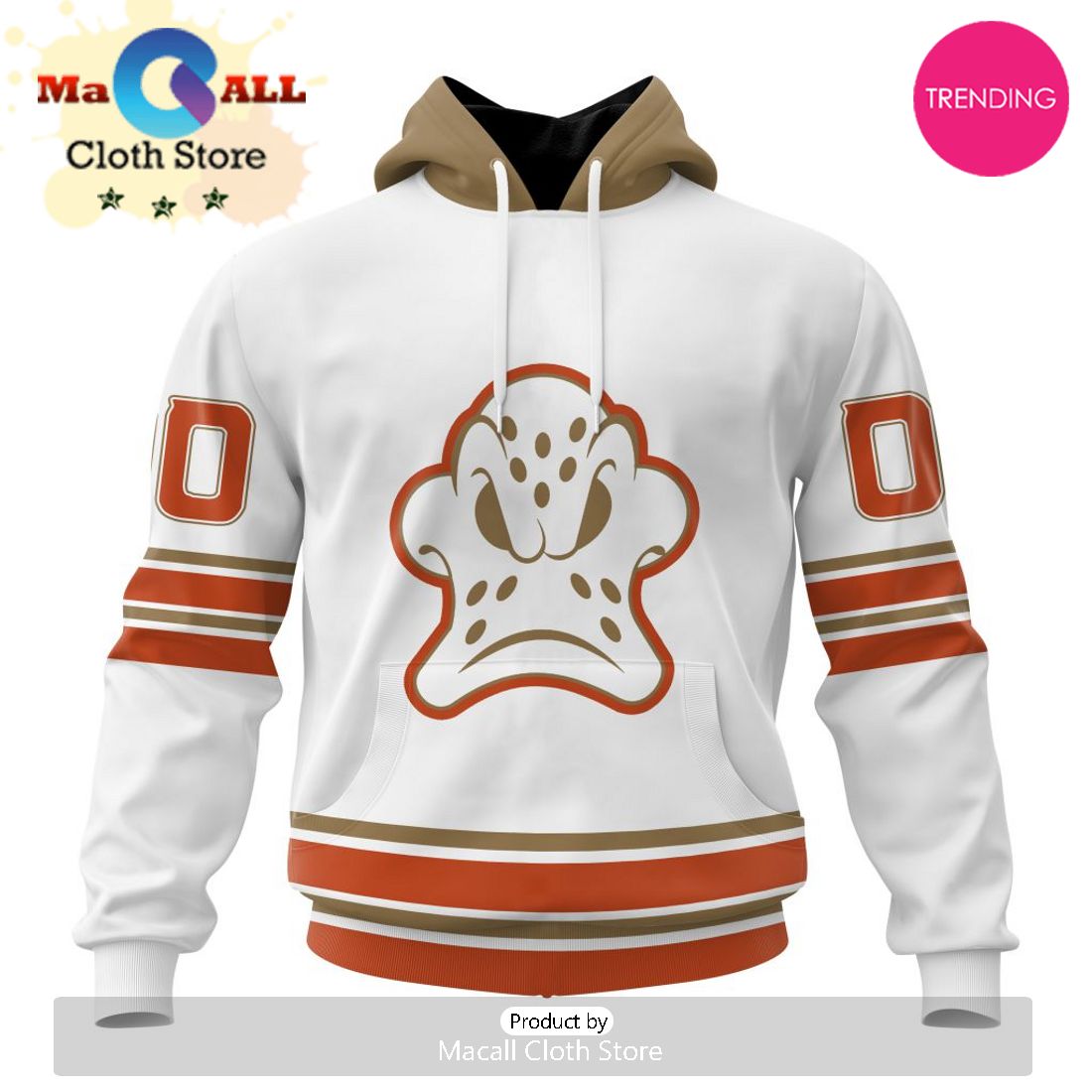 NHL Anaheim Ducks Special Whiteout Design 3D Hoodie