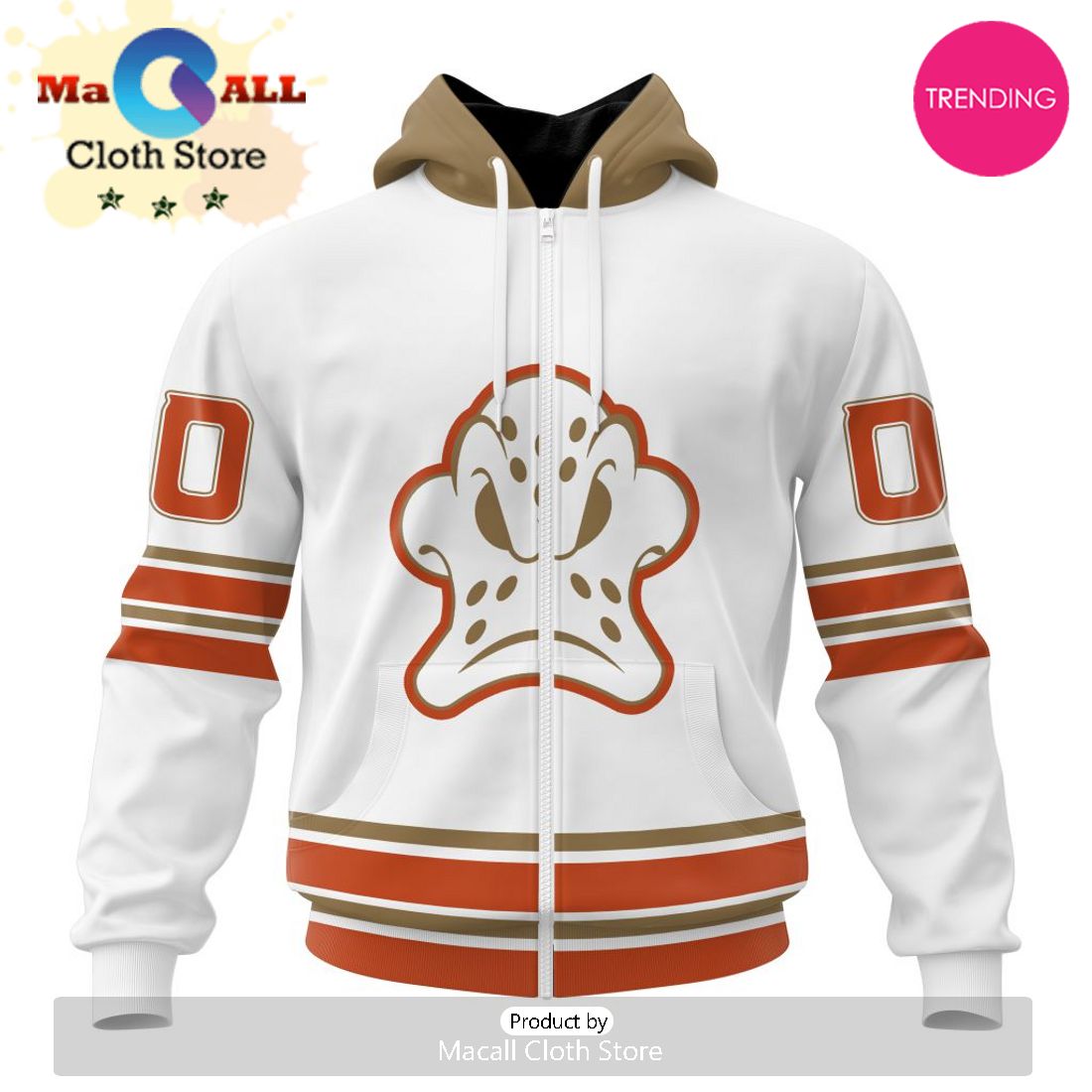 NHL Anaheim Ducks Special Whiteout Design 3D Hoodie