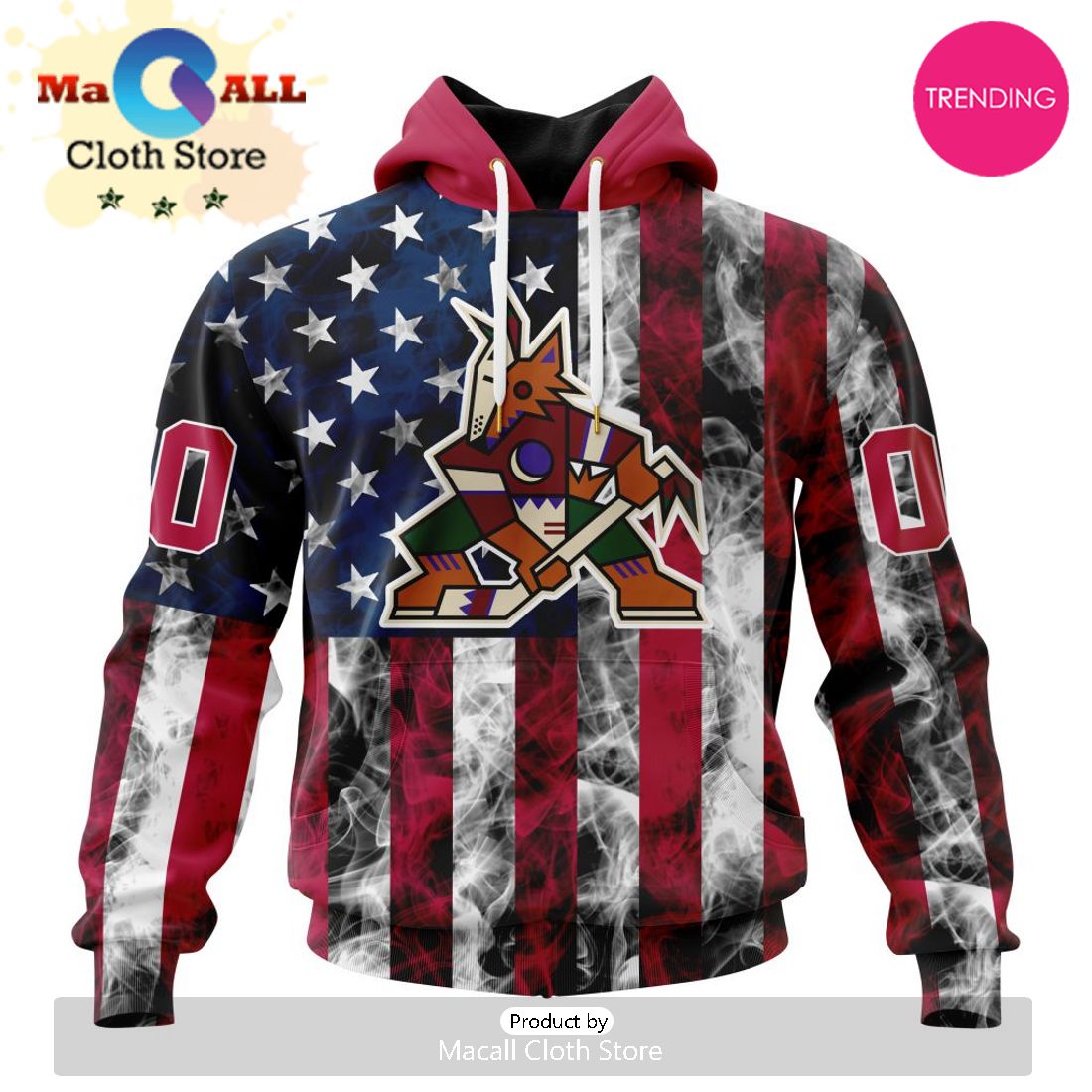 NHL Arizona Coyotes Special Design For Independence Day The Fourth Of July 3D Hoodie