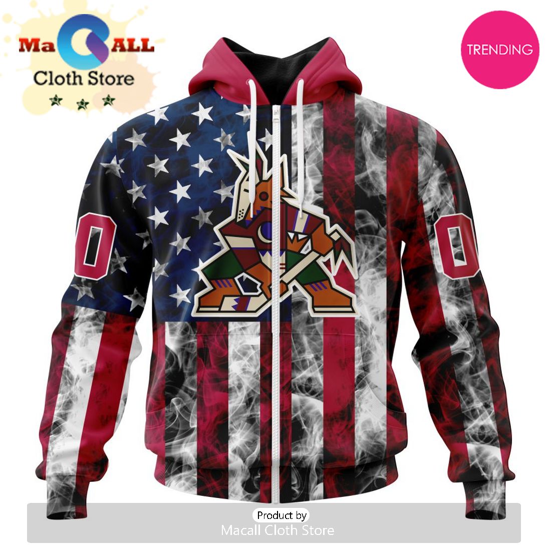 NHL Arizona Coyotes Special Design For Independence Day The Fourth Of July 3D Hoodie