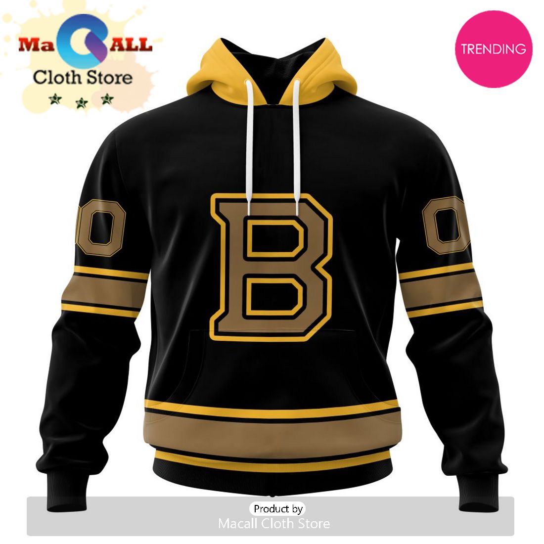 NHL Boston Bruins Special Blackout Design 3D Hoodie