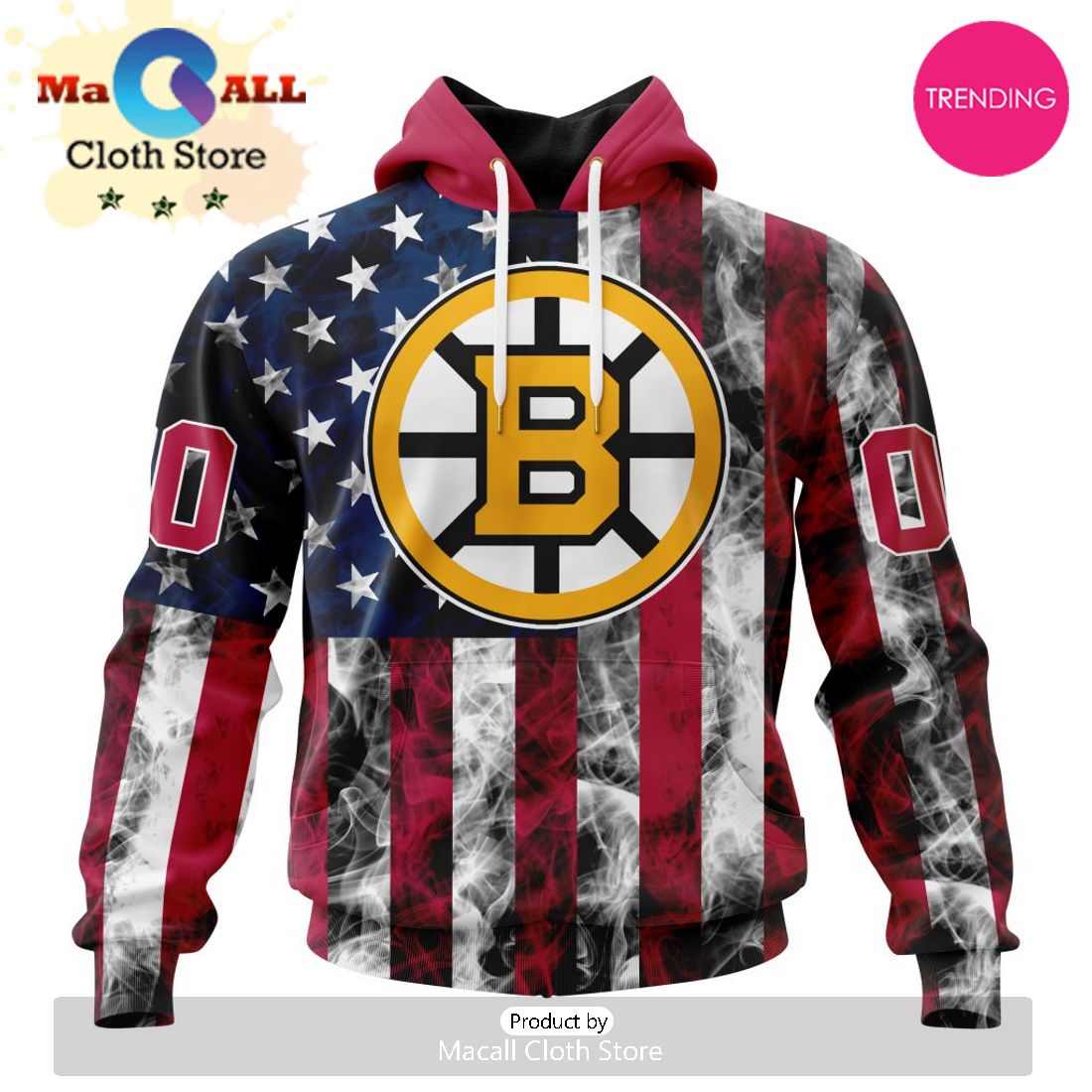 NHL Boston Bruins Special Design For Independence Day The Fourth Of July 3D Hoodie
