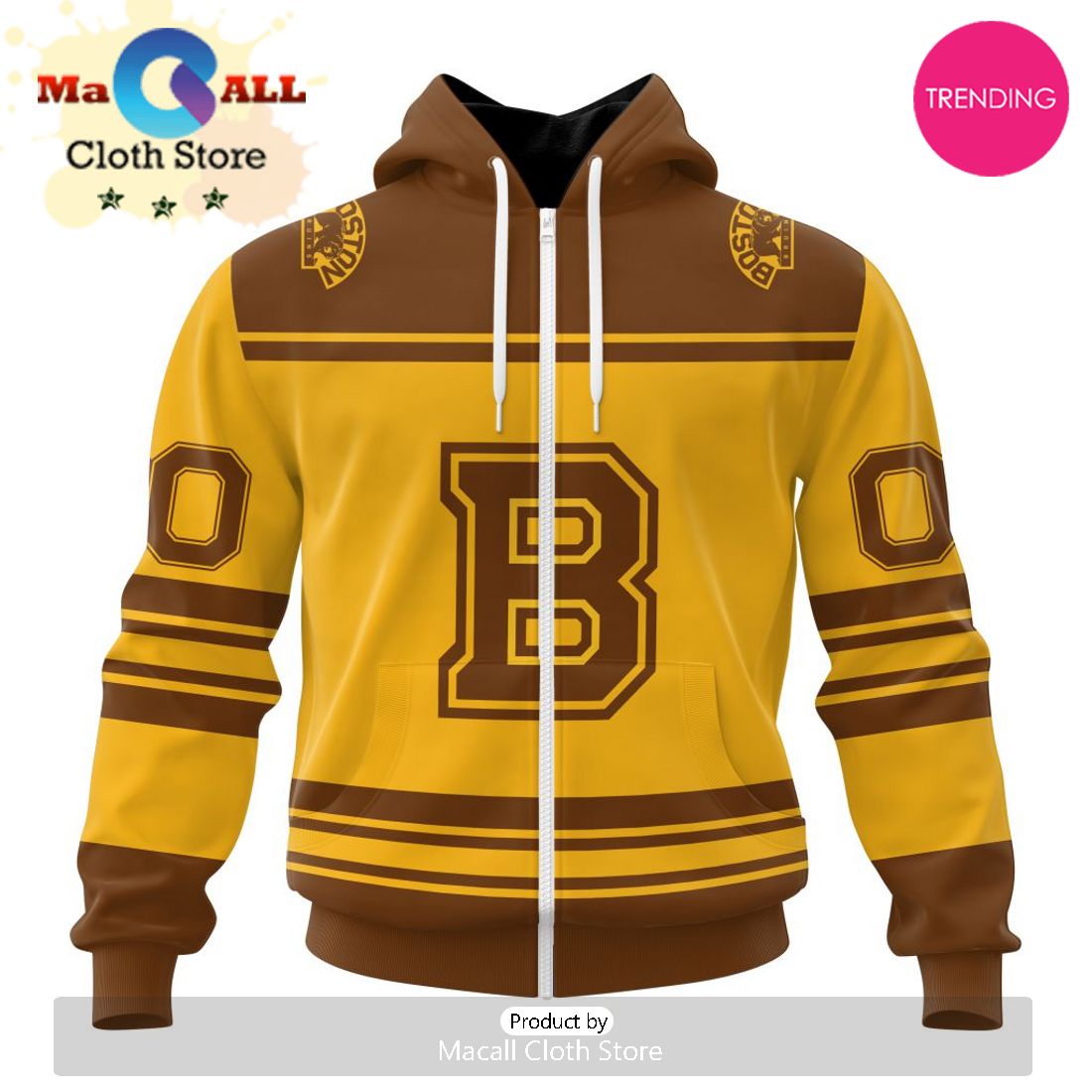 NHL Boston Bruins Special Two-tone Design 3D Hoodie