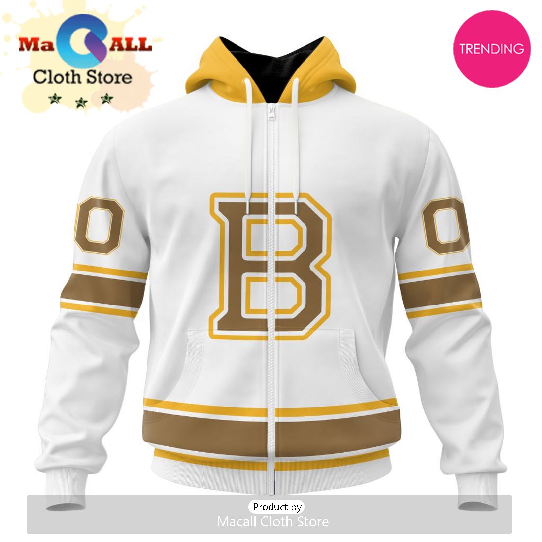 NHL Boston Bruins Special Whiteout Design 3D Hoodie