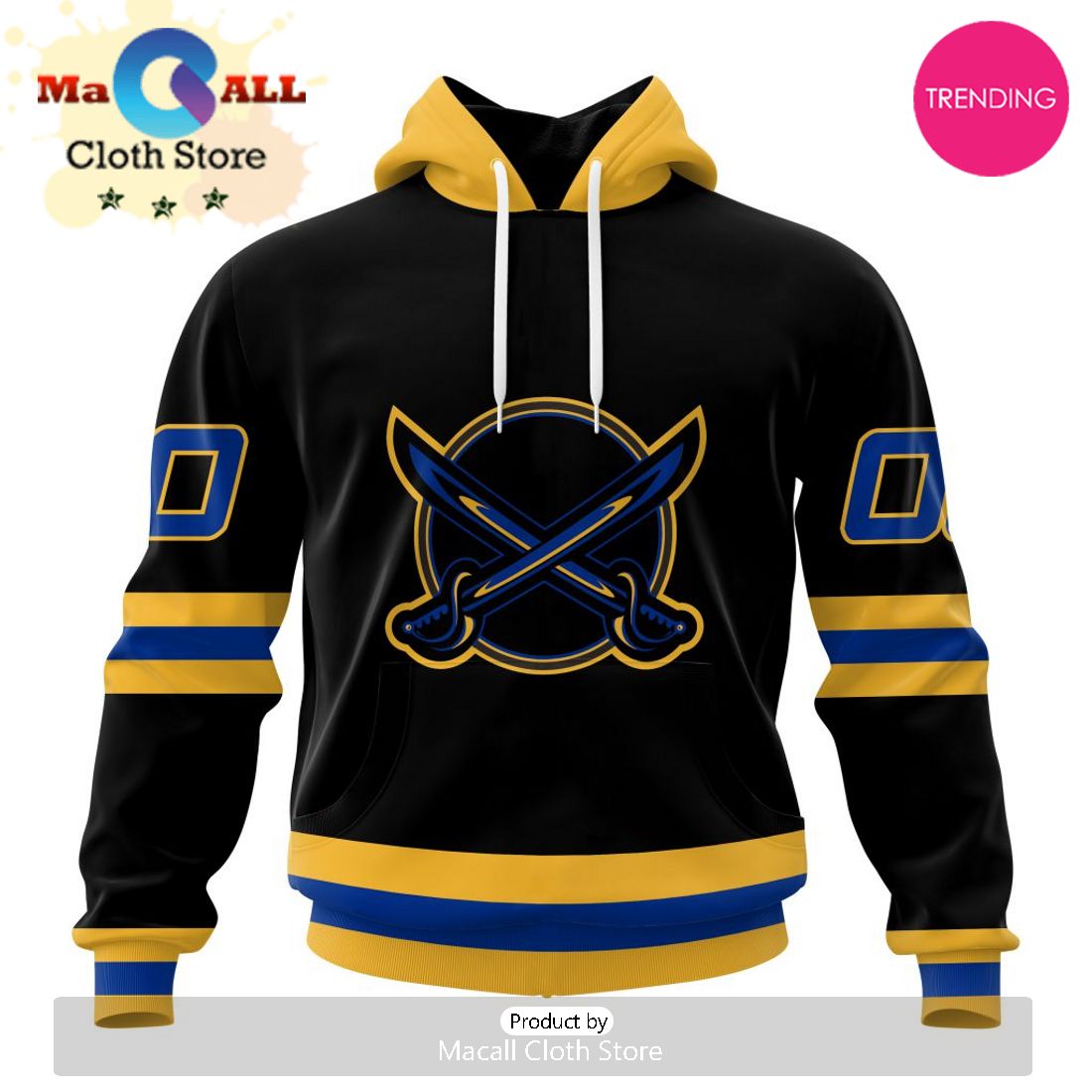 NHL Buffalo Sabres Special Blackout Design 3D Hoodie