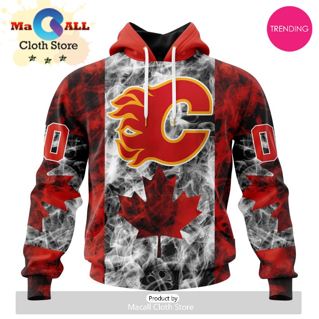 NHL Calgary Flames Special Design For Canada Day 3D Hoodie