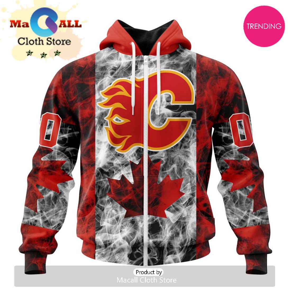 NHL Calgary Flames Special Design For Canada Day 3D Hoodie