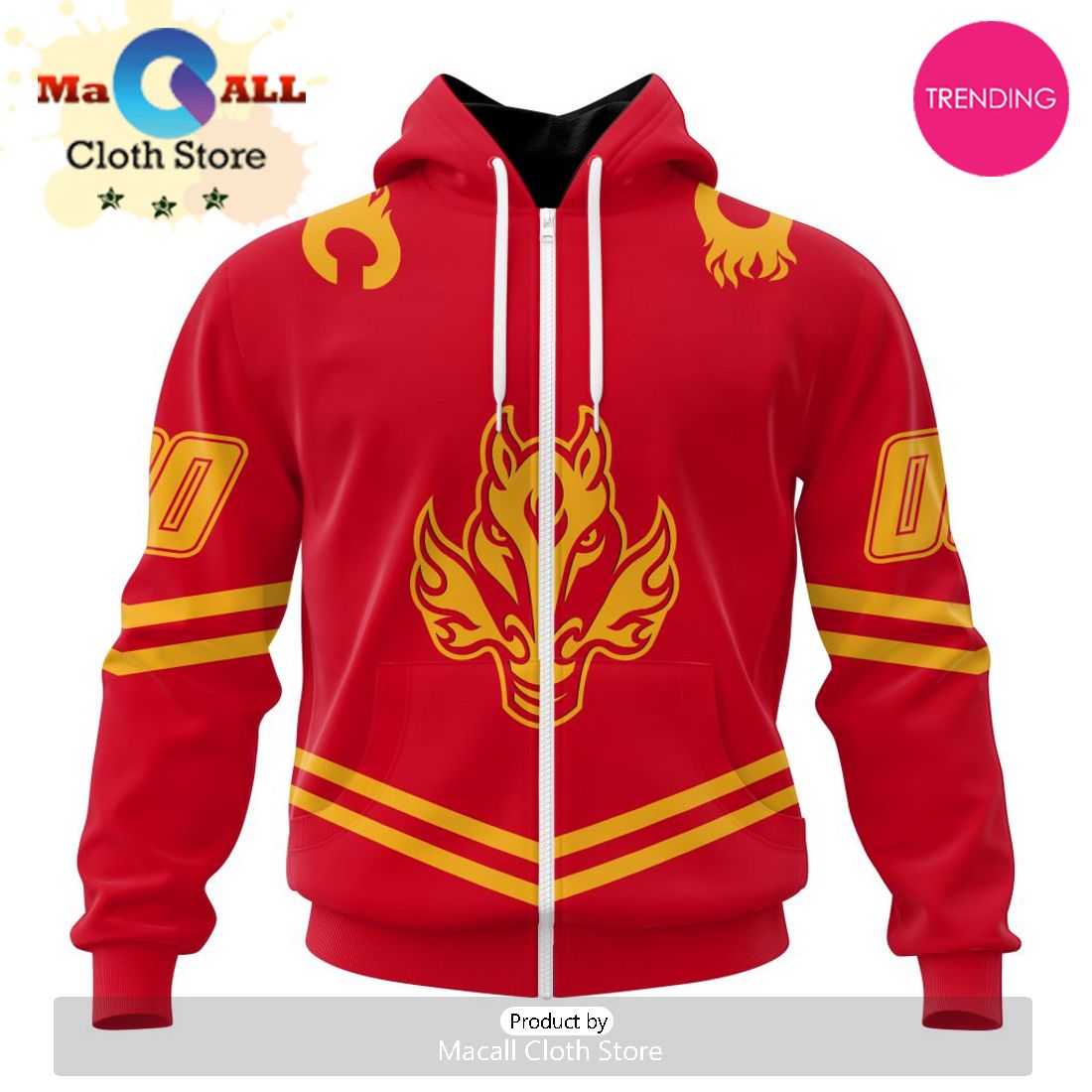 NHL Calgary Flames Special Two-tone Design 3D Hoodie