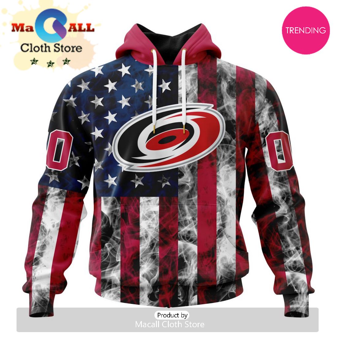 NHL Carolina Hurricanes Special Design For Independence Day The Fourth Of July 3D Hoodie
