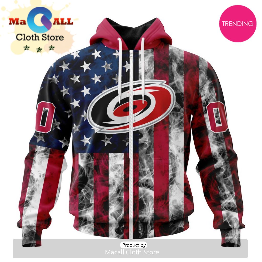 NHL Carolina Hurricanes Special Design For Independence Day The Fourth Of July 3D Hoodie
