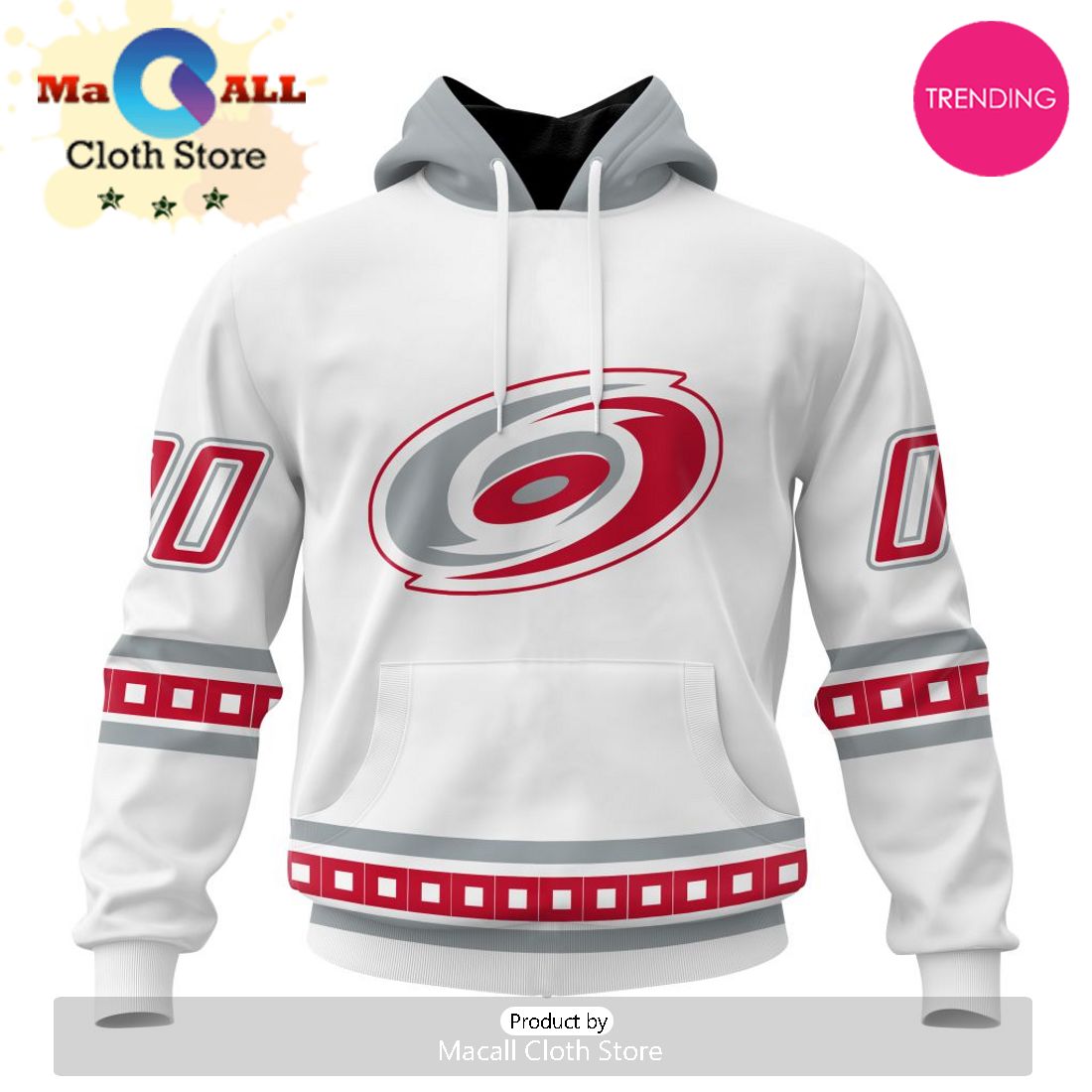 NHL Carolina Hurricanes Special Whiteout Design 3D Hoodie