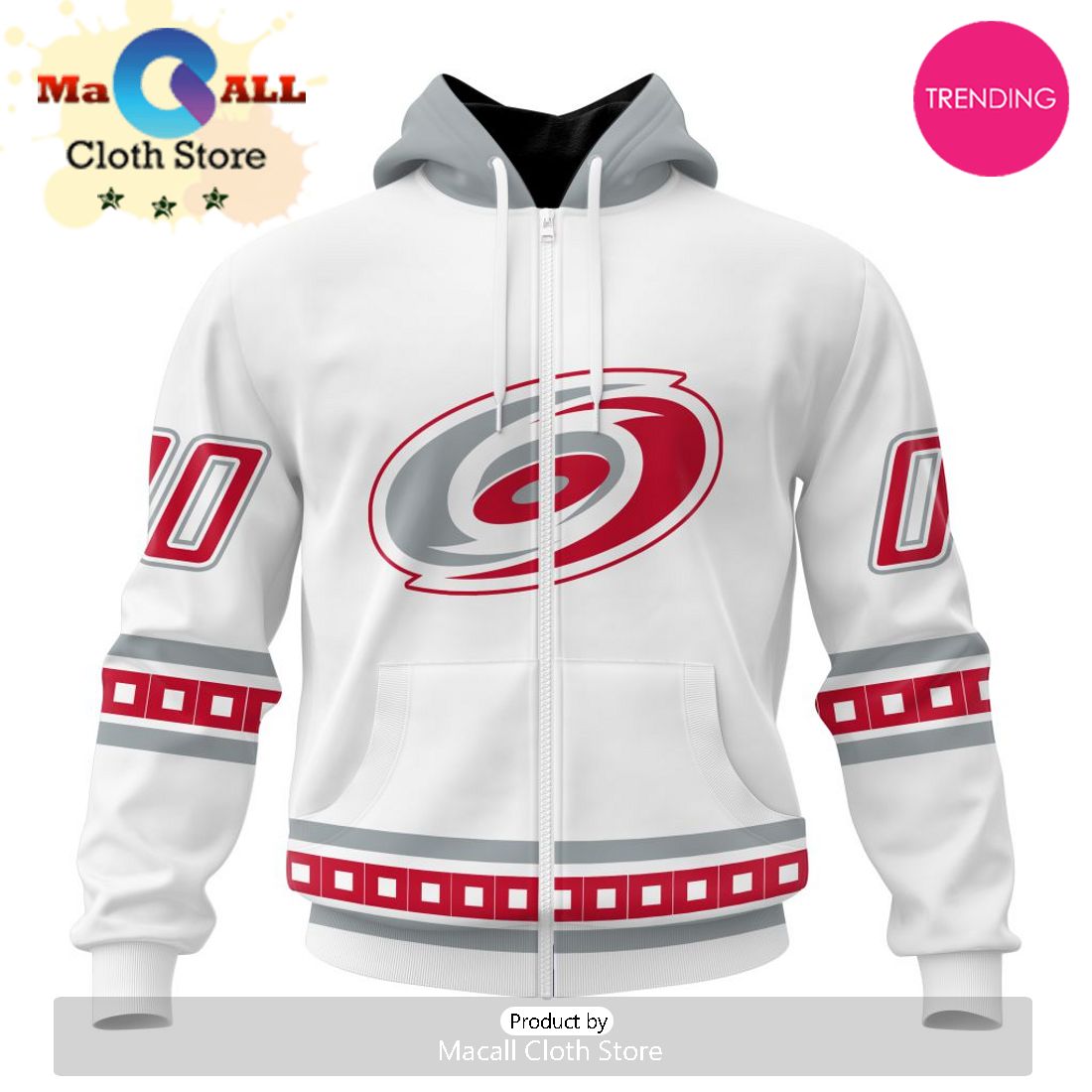 NHL Carolina Hurricanes Special Whiteout Design 3D Hoodie