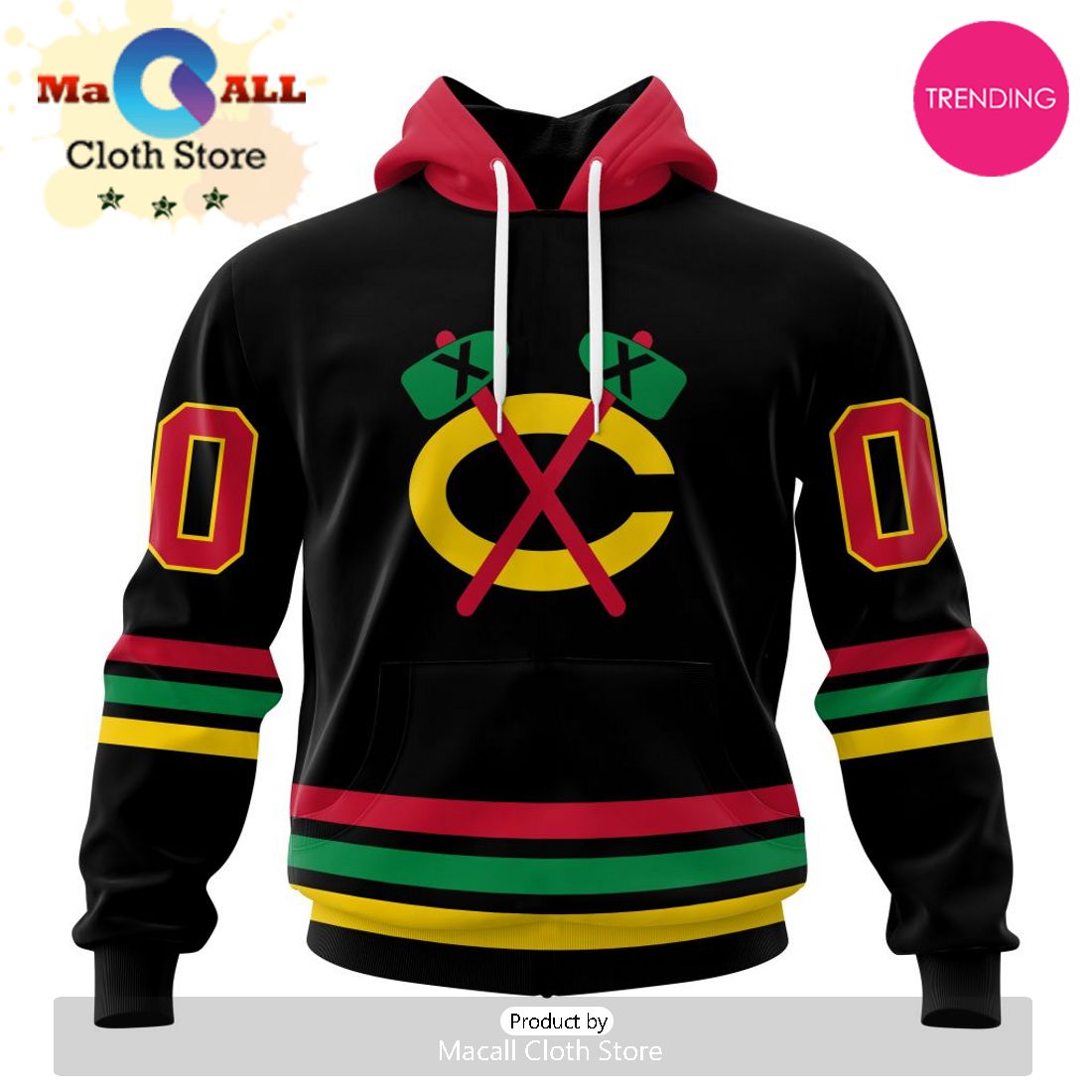 NHL Chicago Blackhawks Special Blackout Design 3D Hoodie