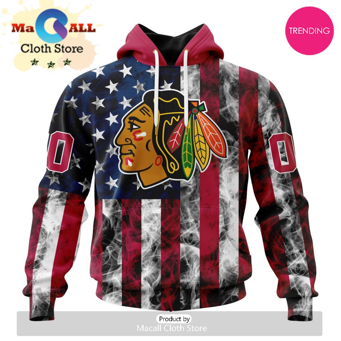 NHL Chicago Blackhawks Special Design For Independence Day The Fourth Of July 3D Hoodie