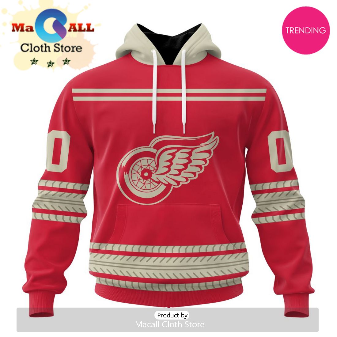 NHL Detroit Red Wings Special Two-tone Design 3D Hoodie