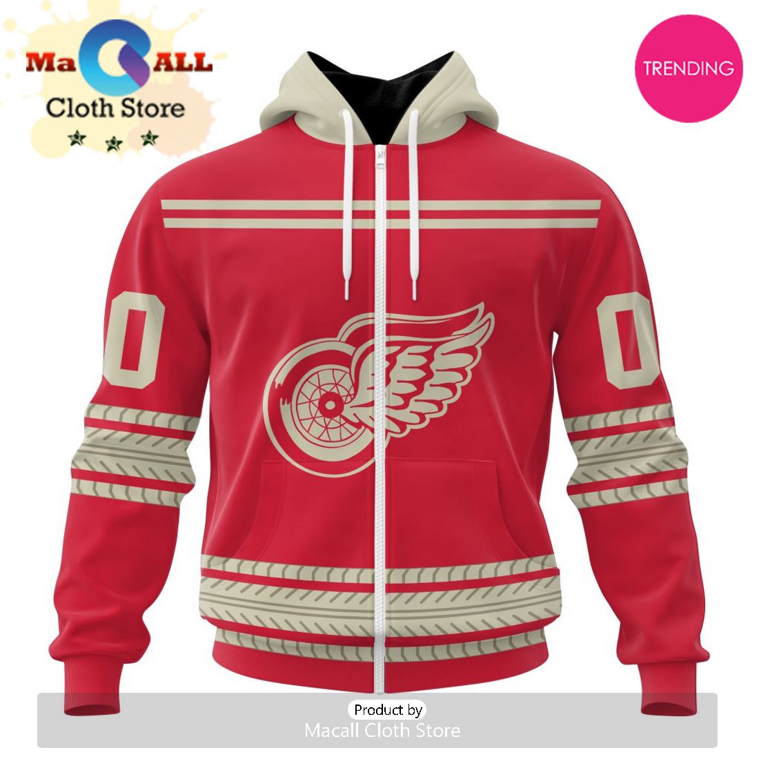 NHL Detroit Red Wings Special Two-tone Design 3D Hoodie