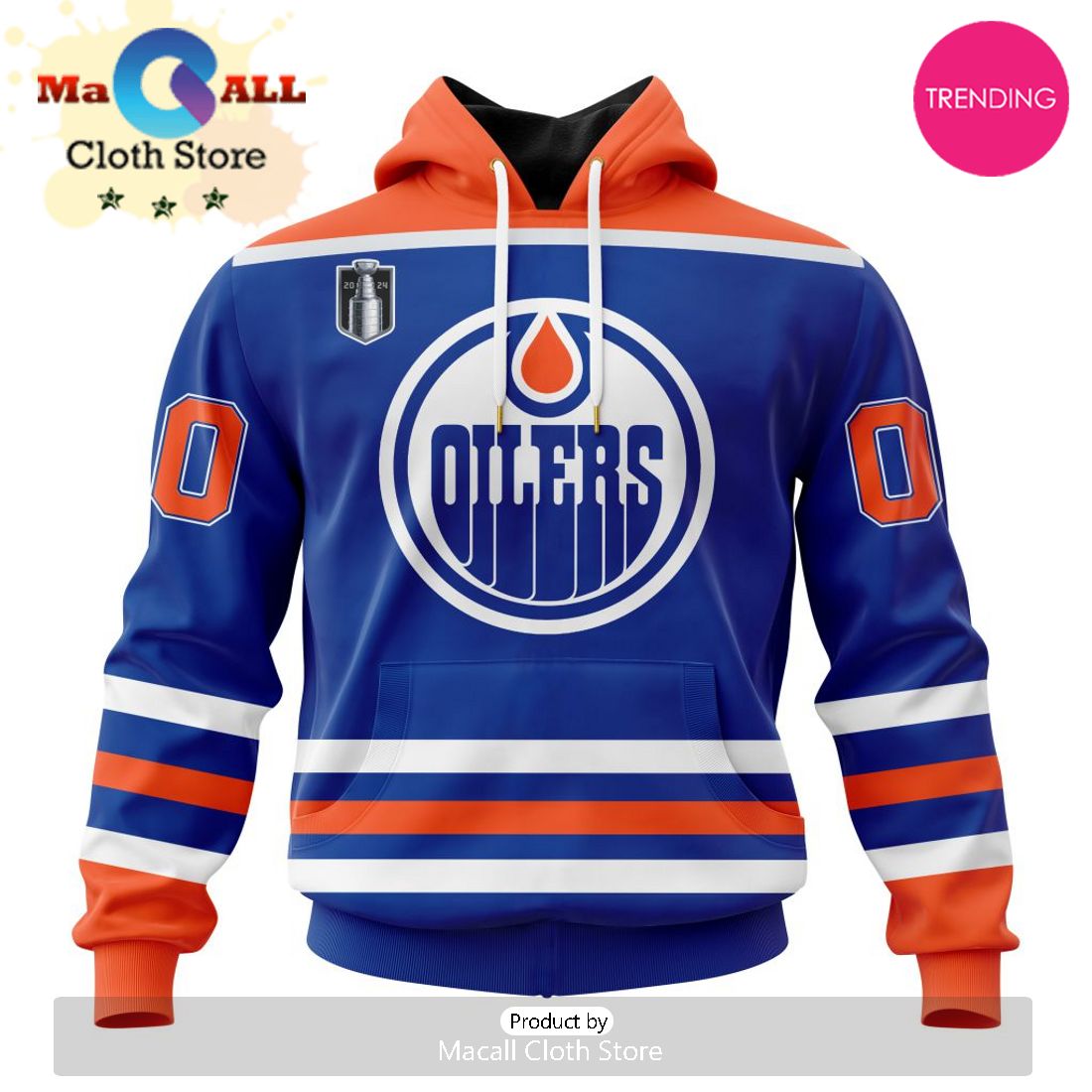 NHL Edmonton Oilers 2024 Stanley Cup Final Home Kits 3D Hoodie