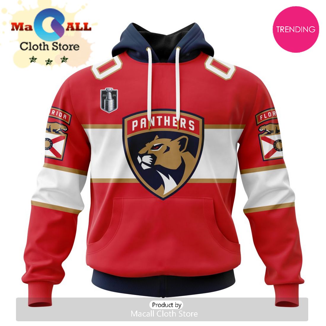 NHL Florida Panthers 2024 Stanley Cup Final Home Kits 3D Hoodie
