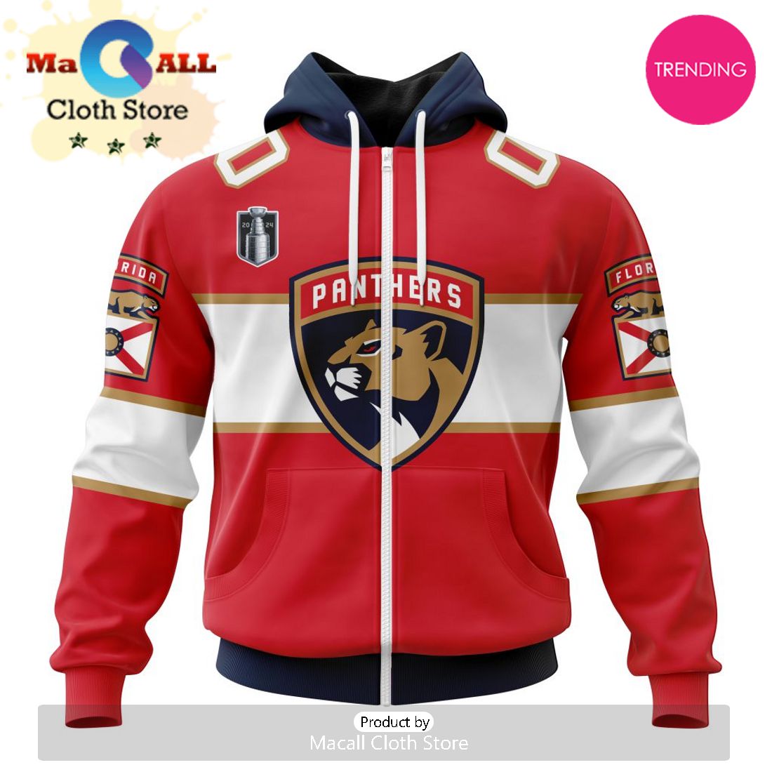 NHL Florida Panthers 2024 Stanley Cup Final Home Kits 3D Hoodie