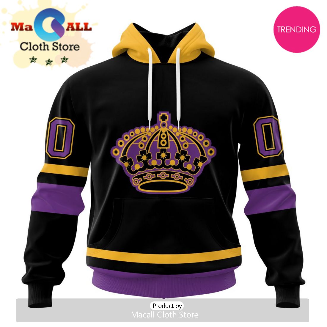 NHL Los Angeles Kings Special Blackout Design 3D Hoodie