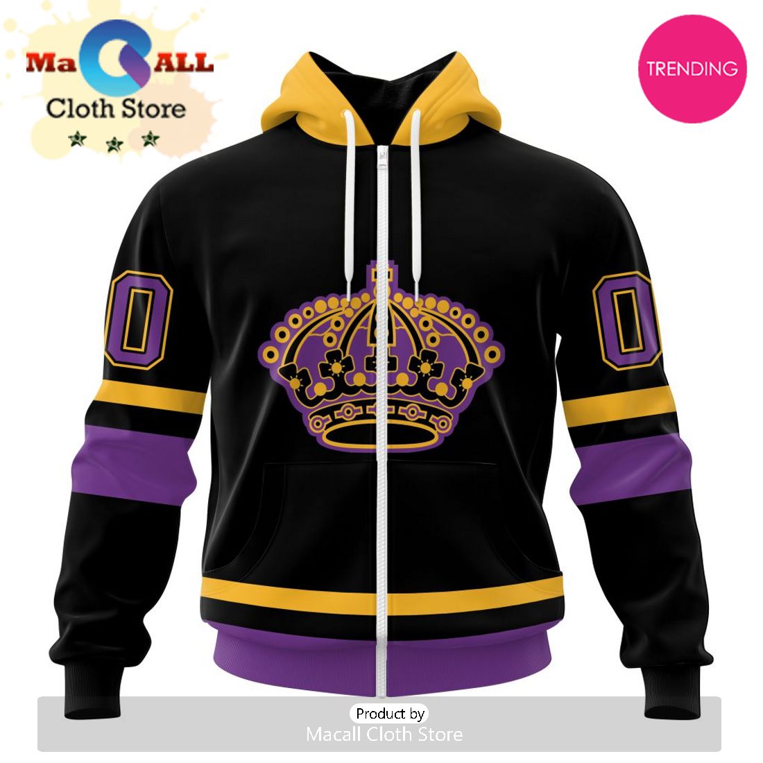 NHL Los Angeles Kings Special Blackout Design 3D Hoodie