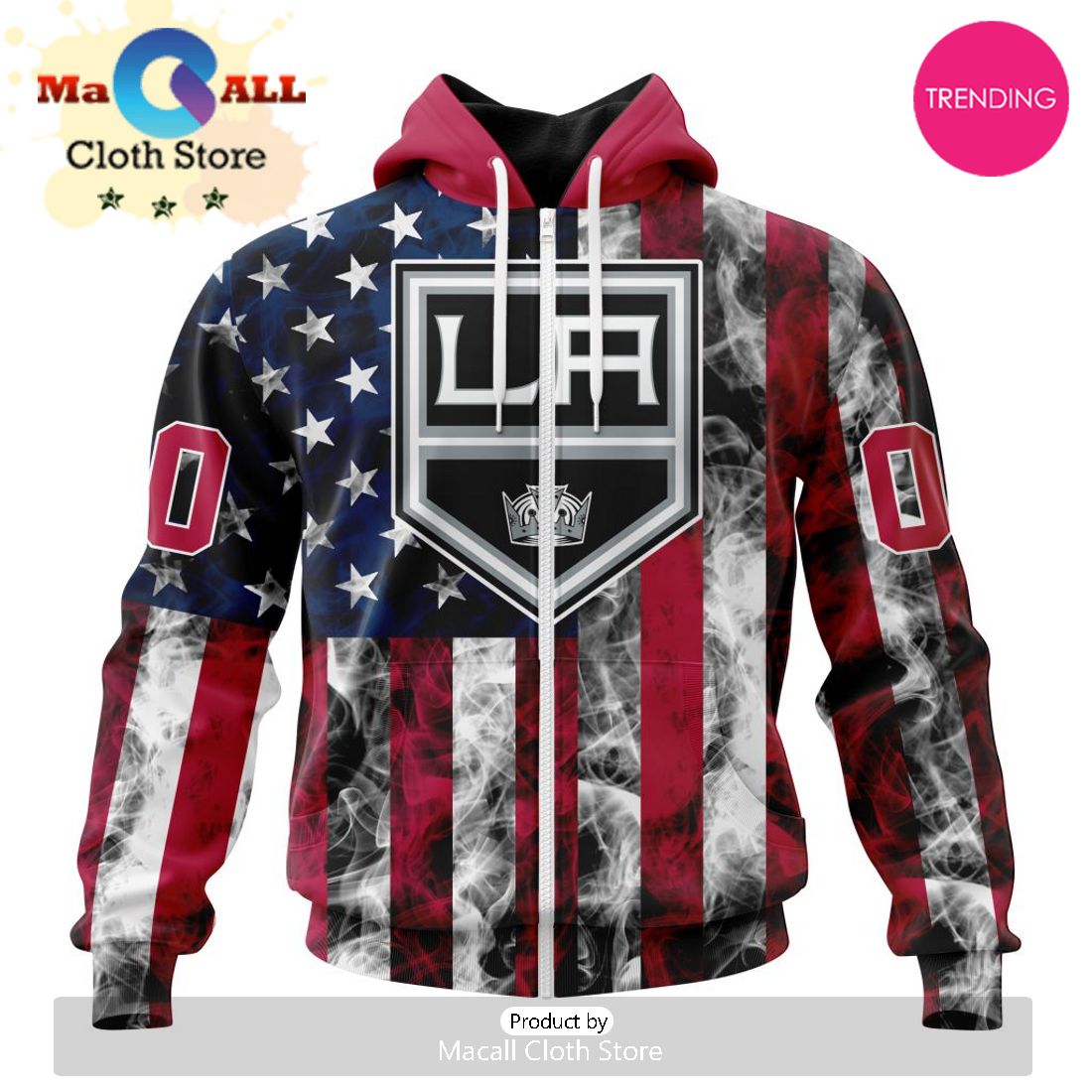 NHL Los Angeles Kings Special Design For Independence Day The Fourth Of July 3D Hoodie