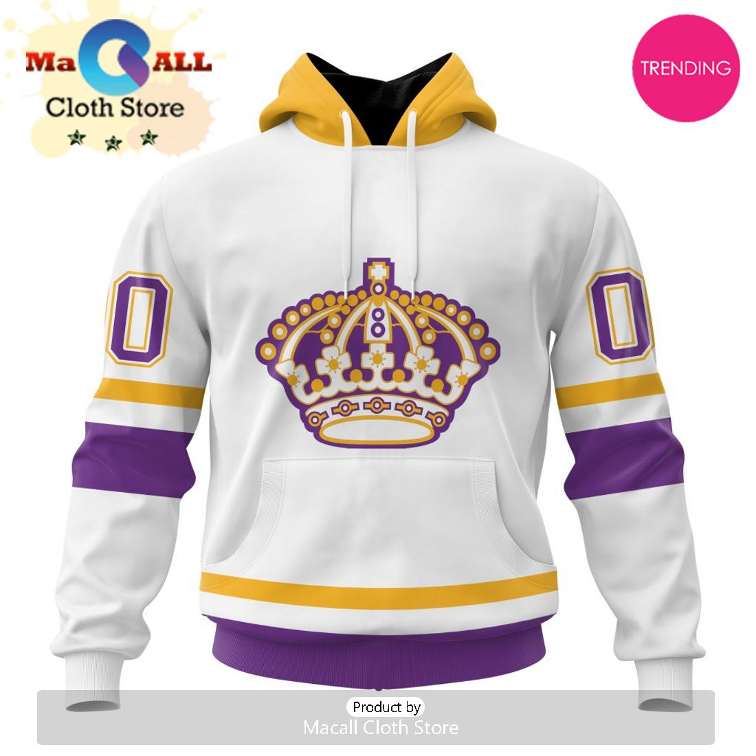 NHL Los Angeles Kings Special Whiteout Design 3D Hoodie