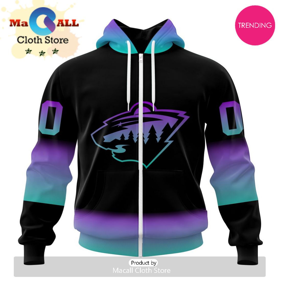 NHL Minnesota Wild Special Blackout Design 3D Hoodie