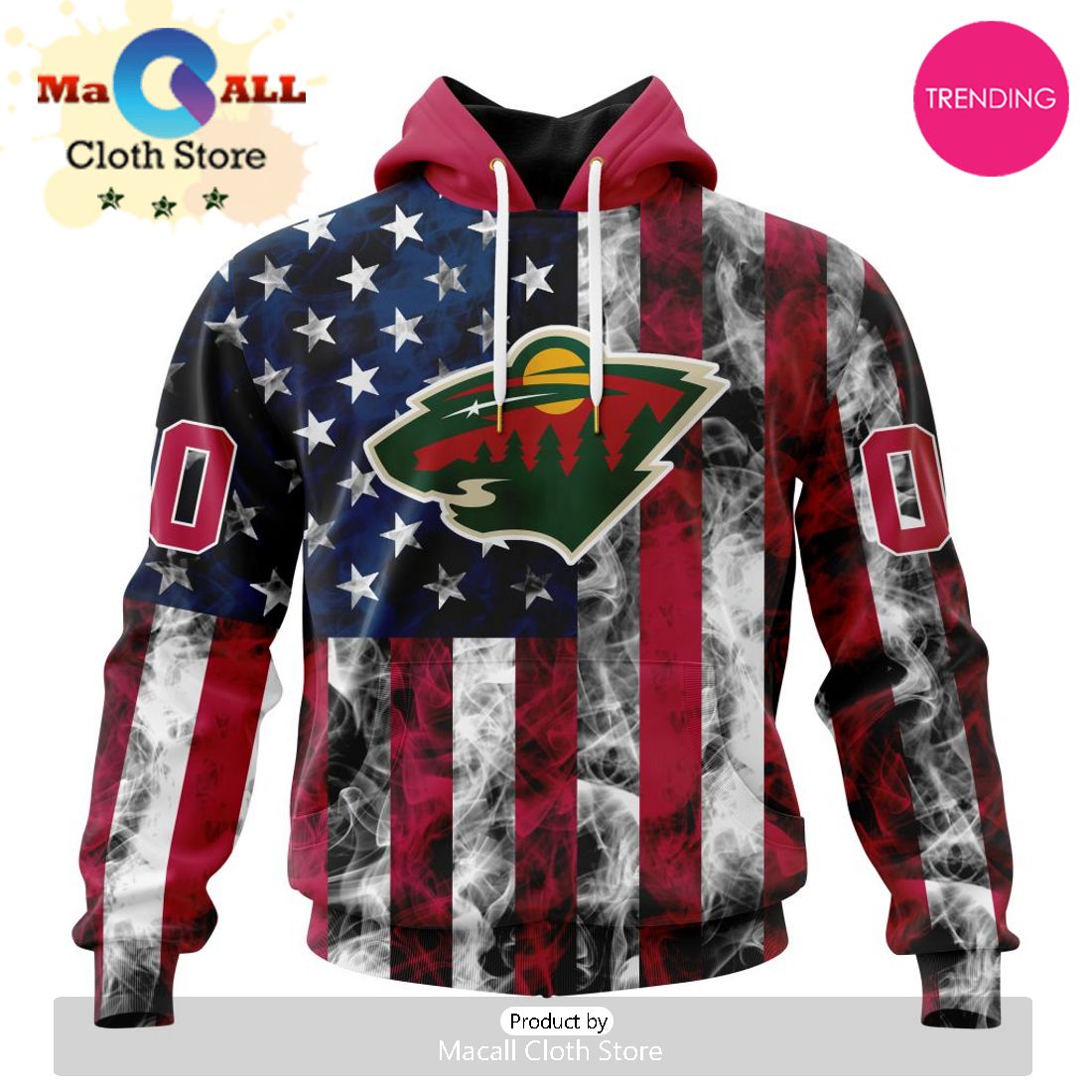 NHL Minnesota Wild Special Design For Independence Day The Fourth Of July 3D Hoodie