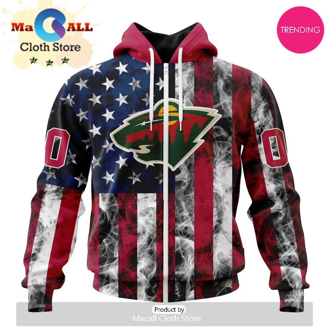NHL Minnesota Wild Special Design For Independence Day The Fourth Of July 3D Hoodie