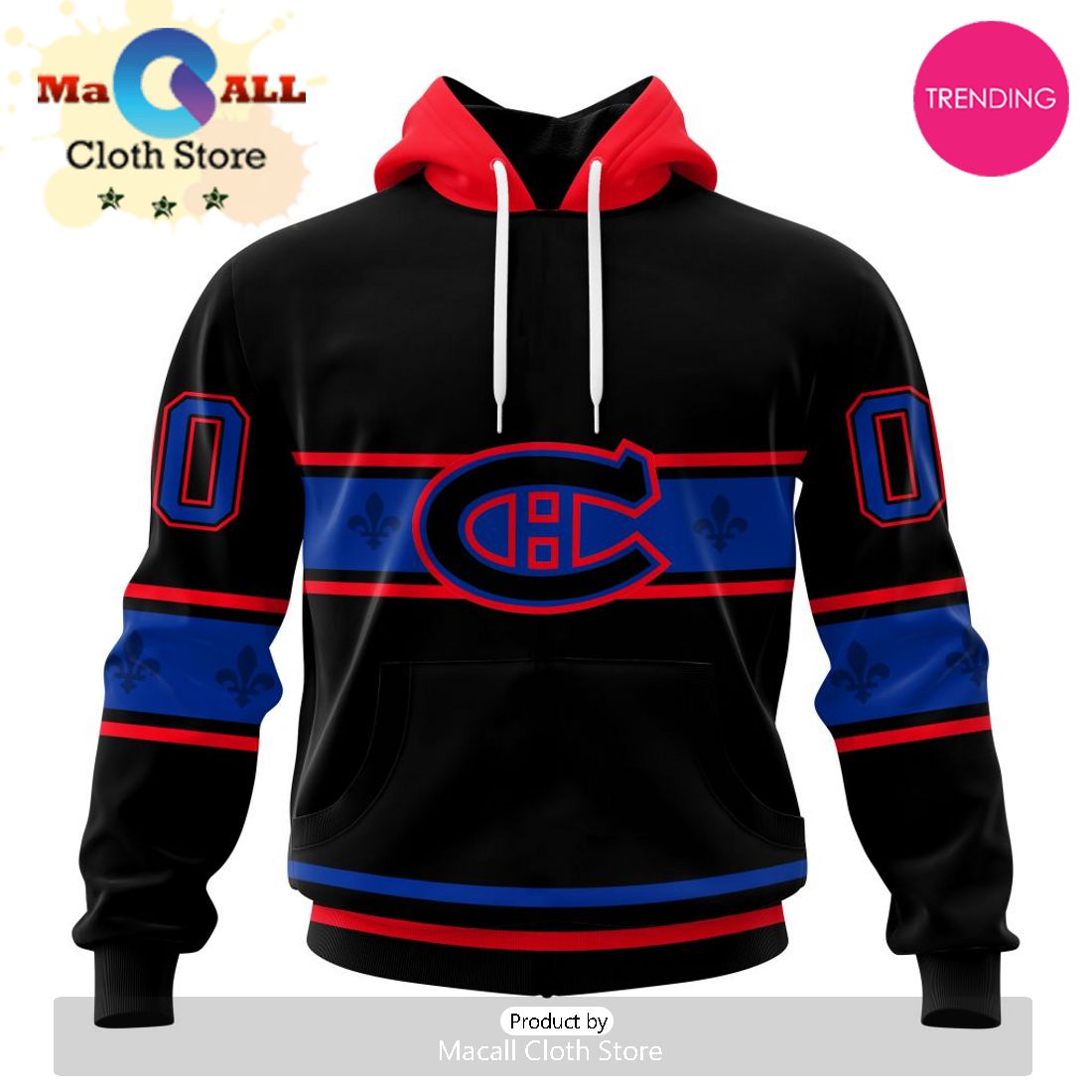 NHL Montreal Canadiens Special Blackout Design 3D Hoodie