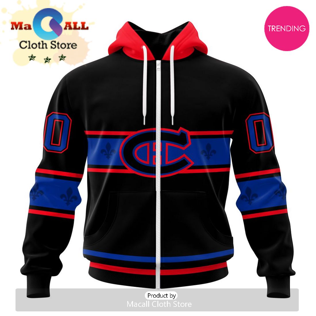 NHL Montreal Canadiens Special Blackout Design 3D Hoodie