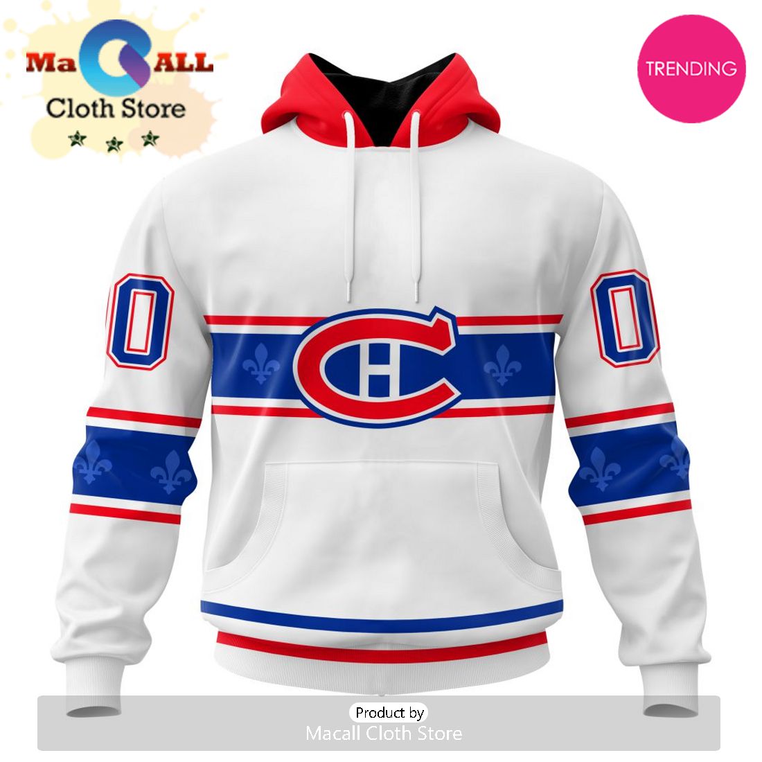 NHL Montreal Canadiens Special Whiteout Design 3D Hoodie