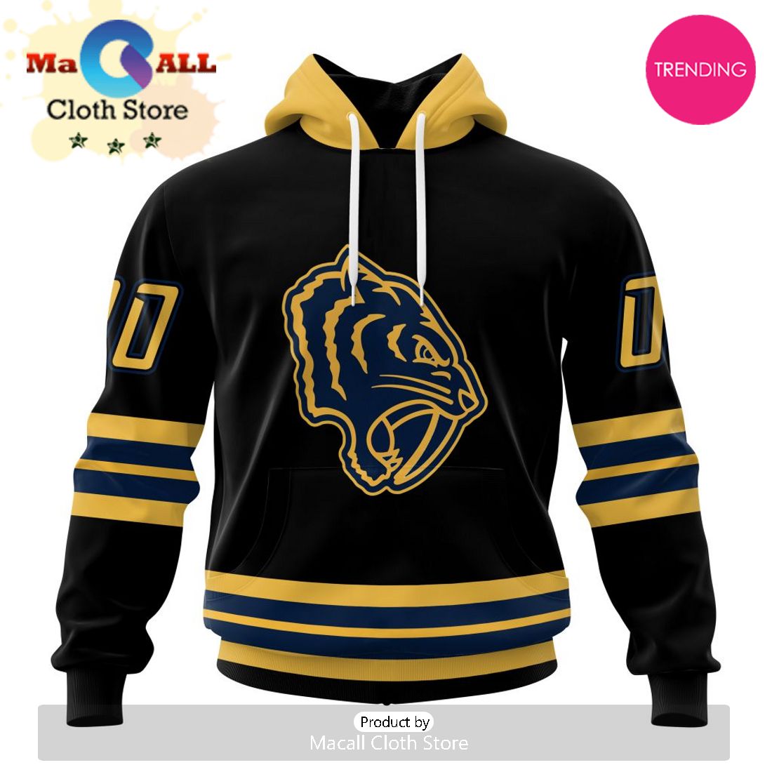 NHL Nashville Predators Special Blackout Design 3D Hoodie