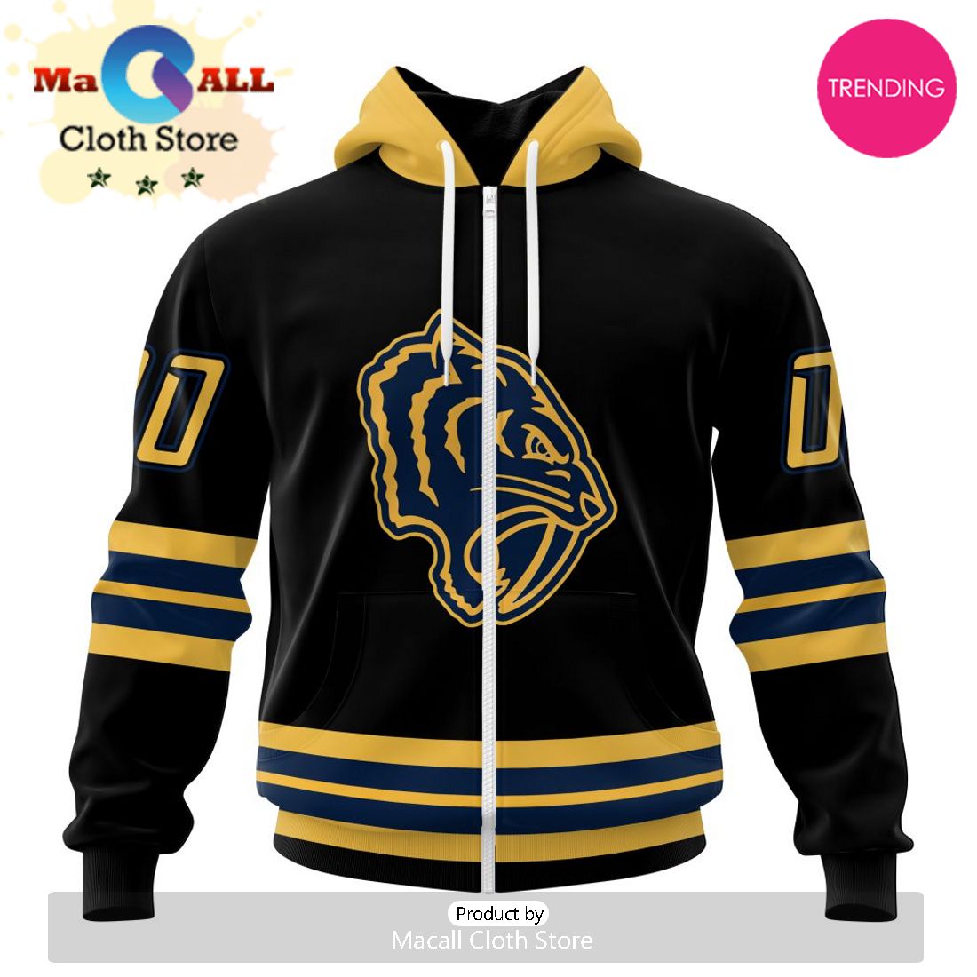 NHL Nashville Predators Special Blackout Design 3D Hoodie