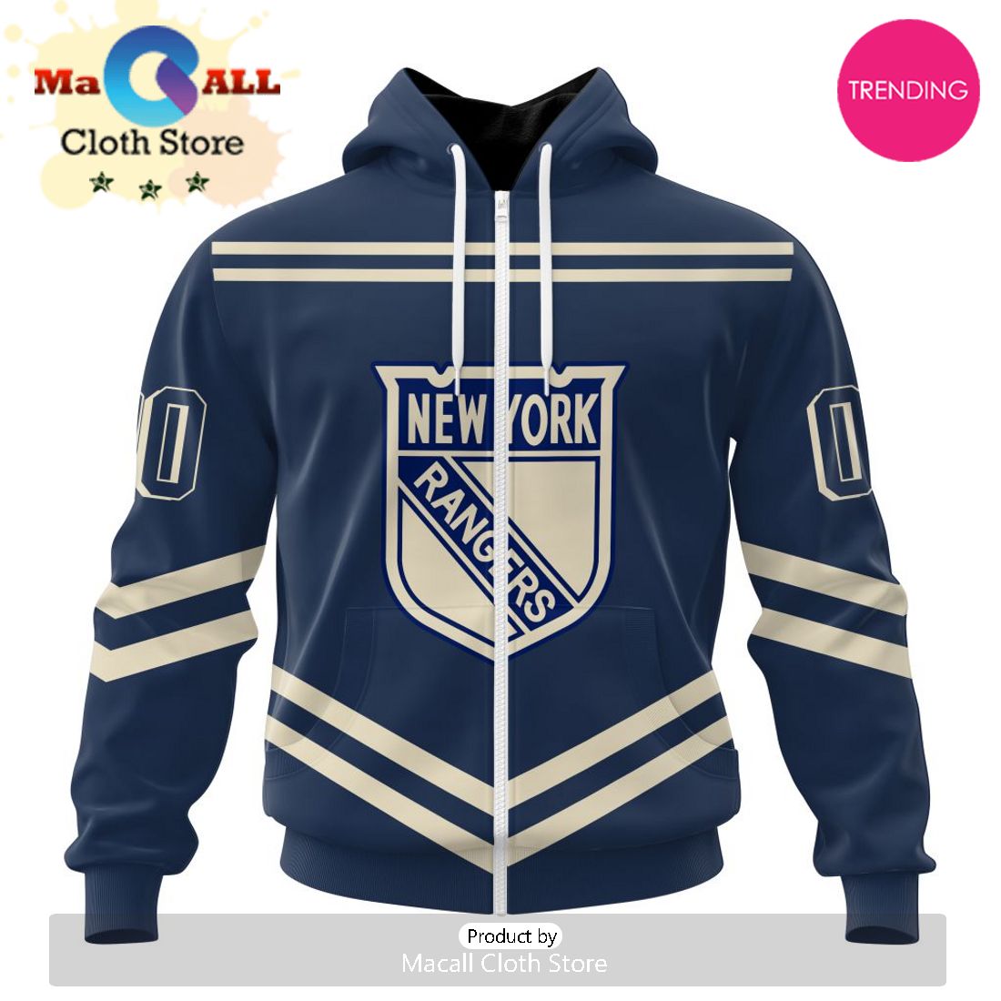 NHL New York Rangers Special Two-tone Design 3D Hoodie