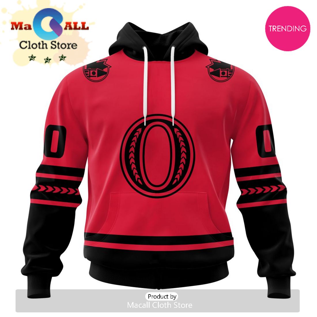 NHL Ottawa Senators Special Two-tone Design 3D Hoodie NHL Ottawa Senators Special Two-tone Design 3D Hoodie