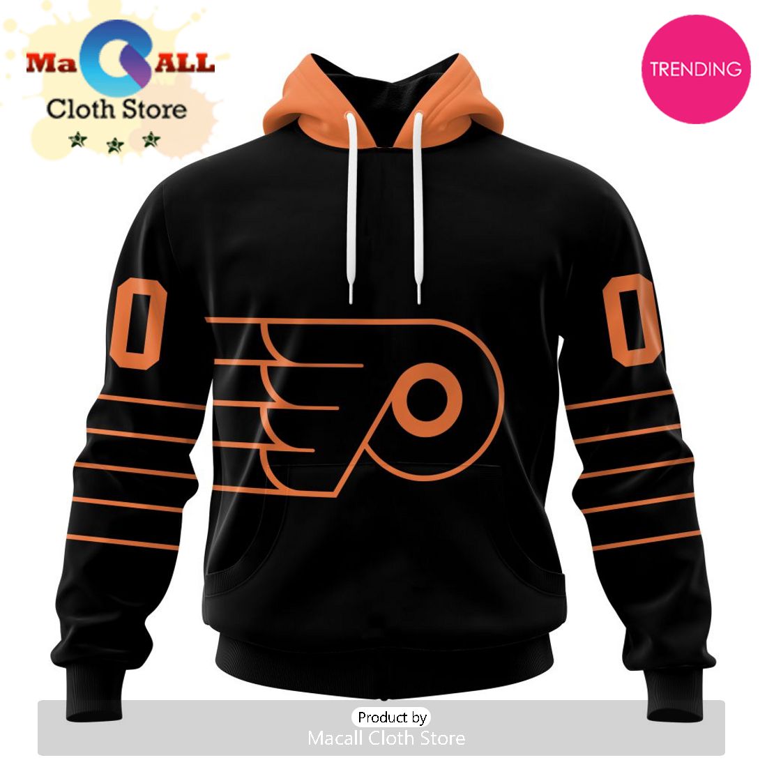 NHL Philadelphia Flyers Special Blackout Design 3D Hoodie NHL Philadelphia Flyers Special Blackout Design 3D Hoodie