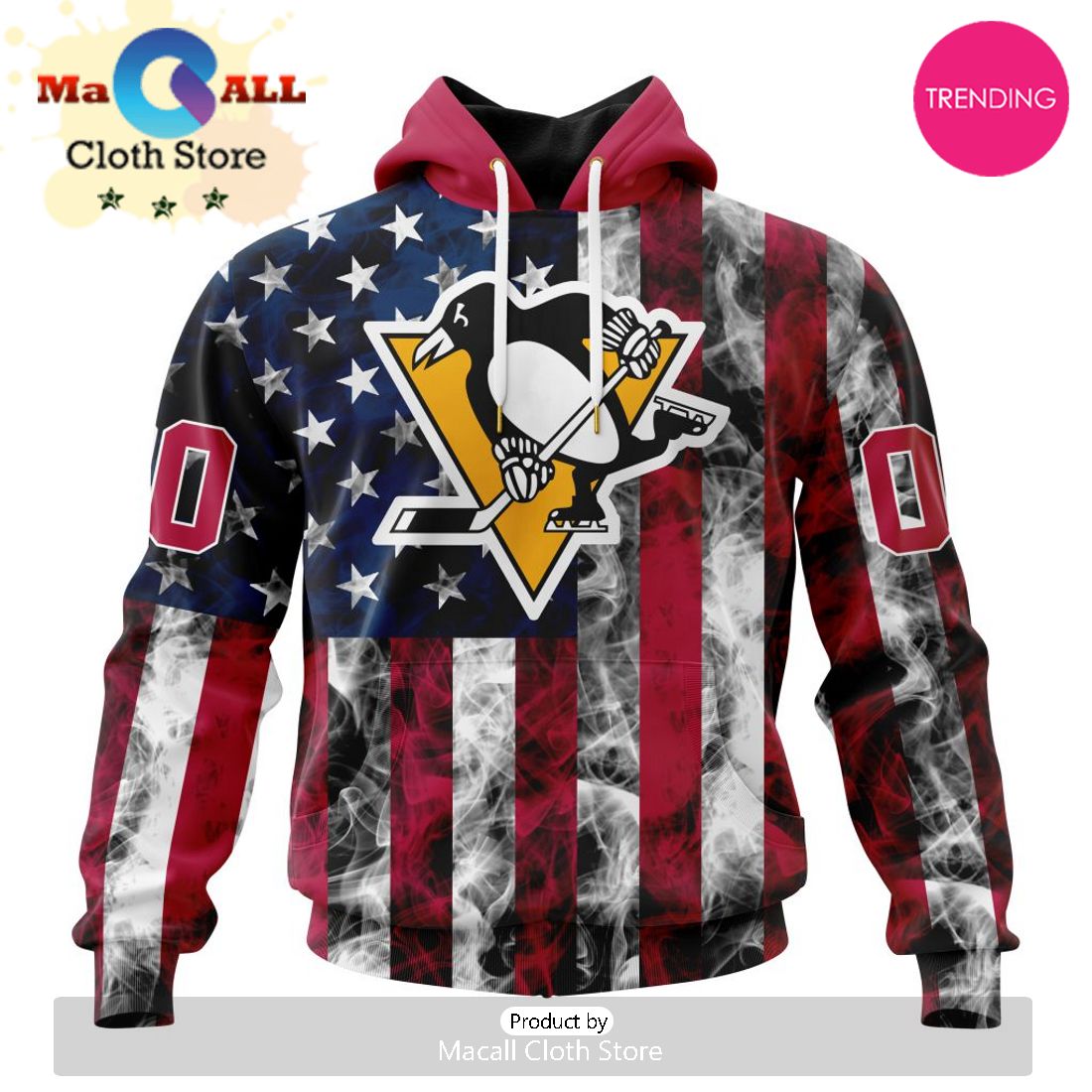 NHL Pittsburgh Penguins Special Design For Independence Day The Fourth Of July 3D Hoodie