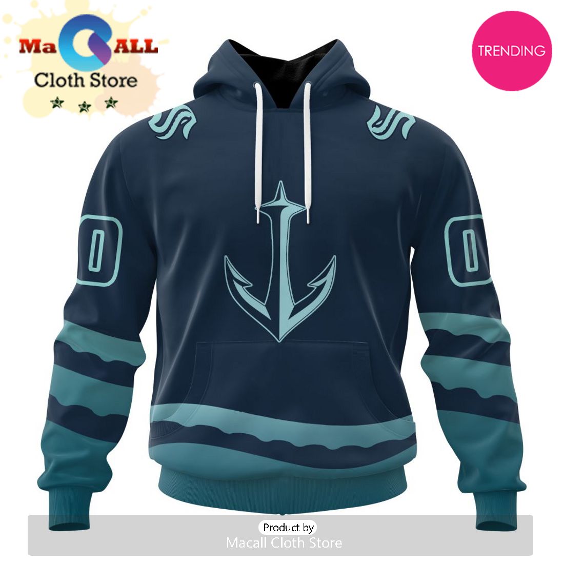 NHL Seattle Kraken Special Two-tone Design 3D Hoodie