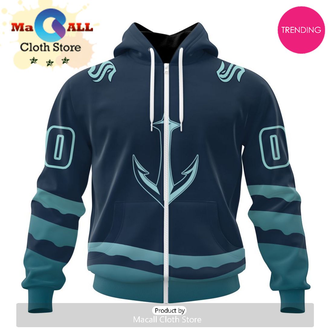 NHL Seattle Kraken Special Two-tone Design 3D Hoodie