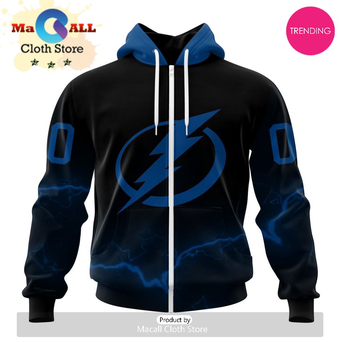 NHL Tampa Bay Lightning Special Blackout Design 3D Hoodie