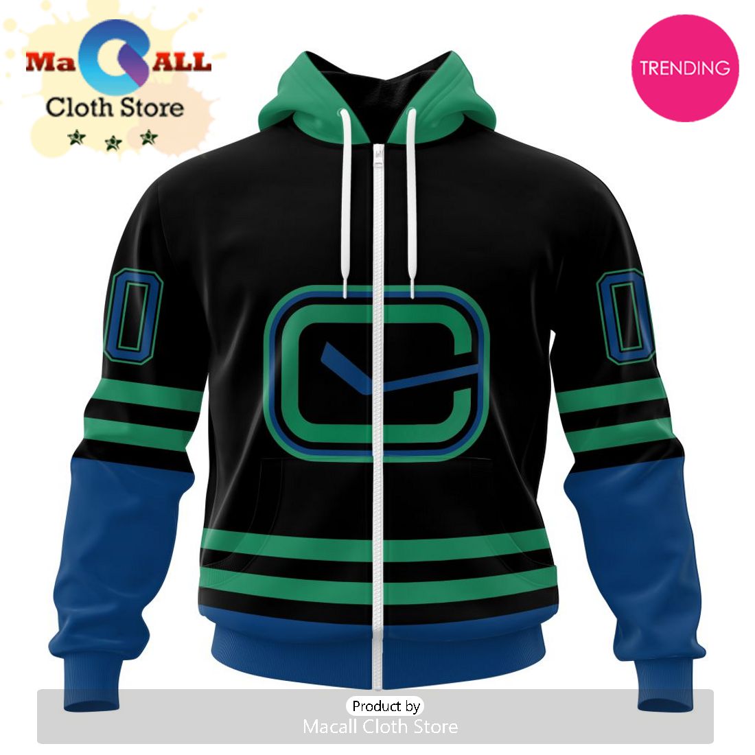 NHL Vancouver Canucks Special Blackout Design 3D Hoodie