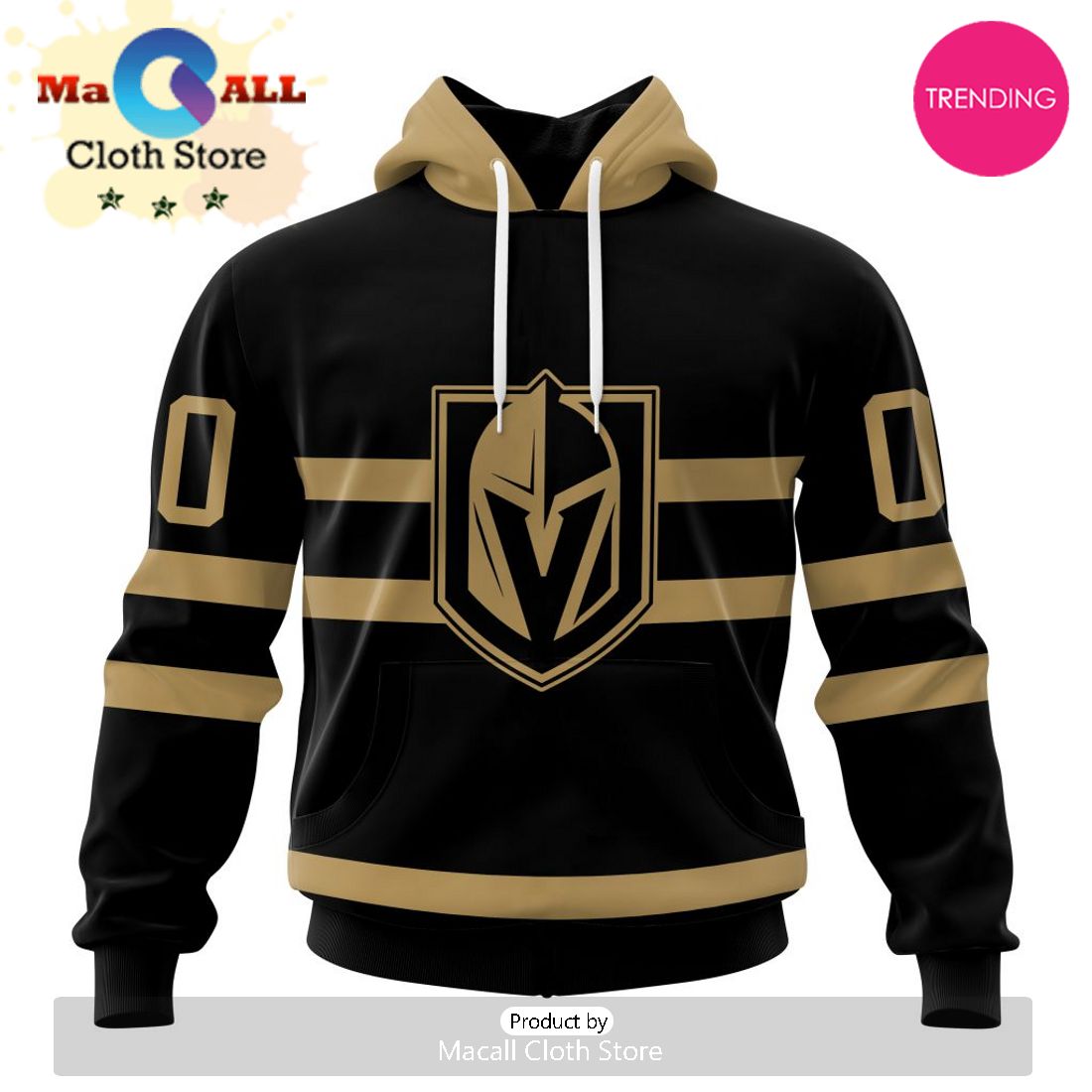 NHL Vegas Golden Knights Special Blackout Design 3D Hoodie