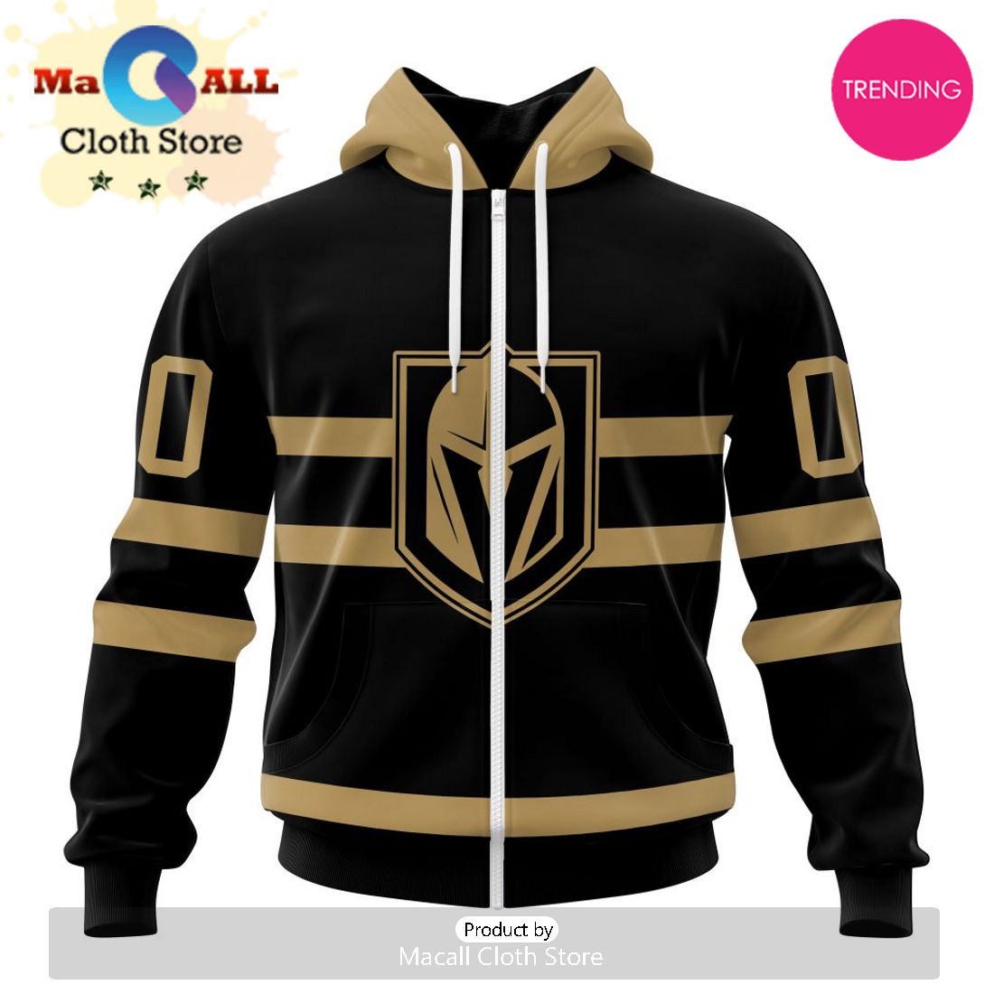 NHL Vegas Golden Knights Special Blackout Design 3D Hoodie
