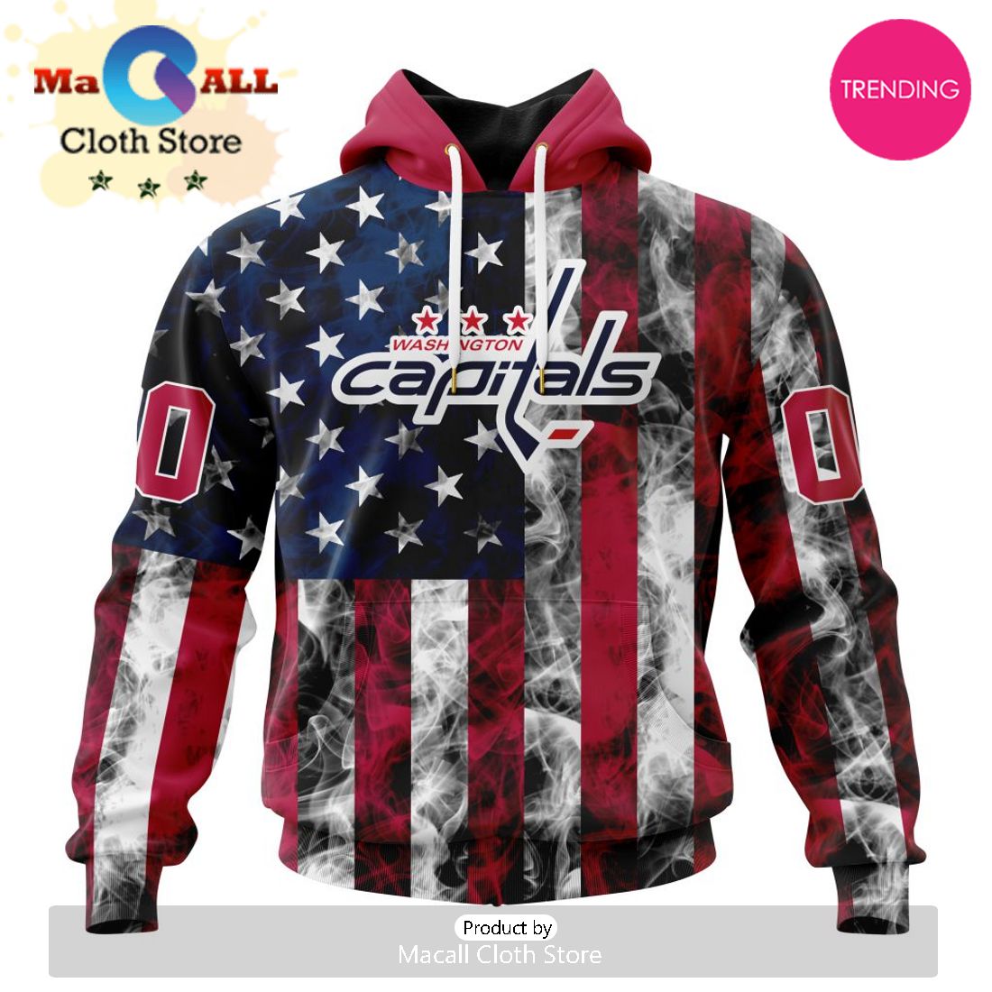 NHL Washington Capitals Special Design For Independence Day The Fourth Of July 3D Hoodie