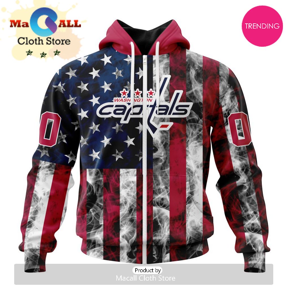 NHL Washington Capitals Special Design For Independence Day The Fourth Of July 3D Hoodie